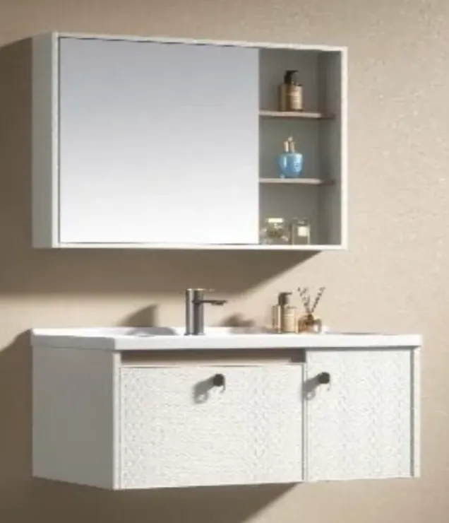 Gabinete de Baño Empotrable Blanco con Lavabo de Cerámica y Espejo Botiquín | Modelo OTTO