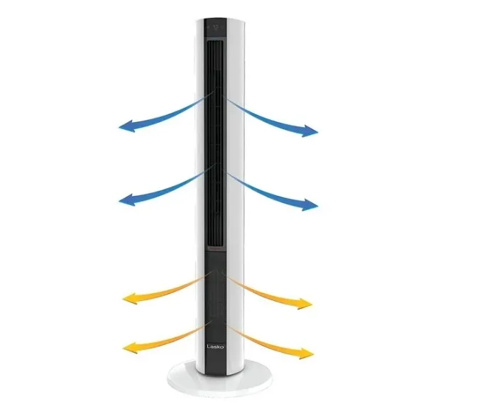 Lasko LKO-FH500 Ventilador de torre y calentador de espacio con control remoto multifunción
