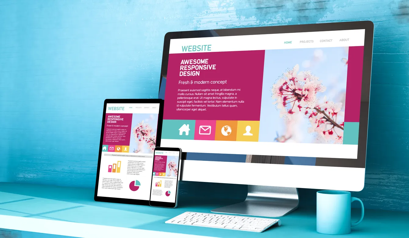 Una computadora con una página de diseños de páginas