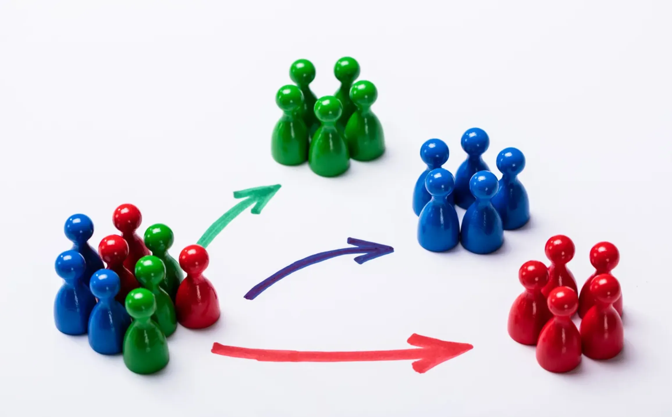 organizando fichas por sus colores verde, azul y roja