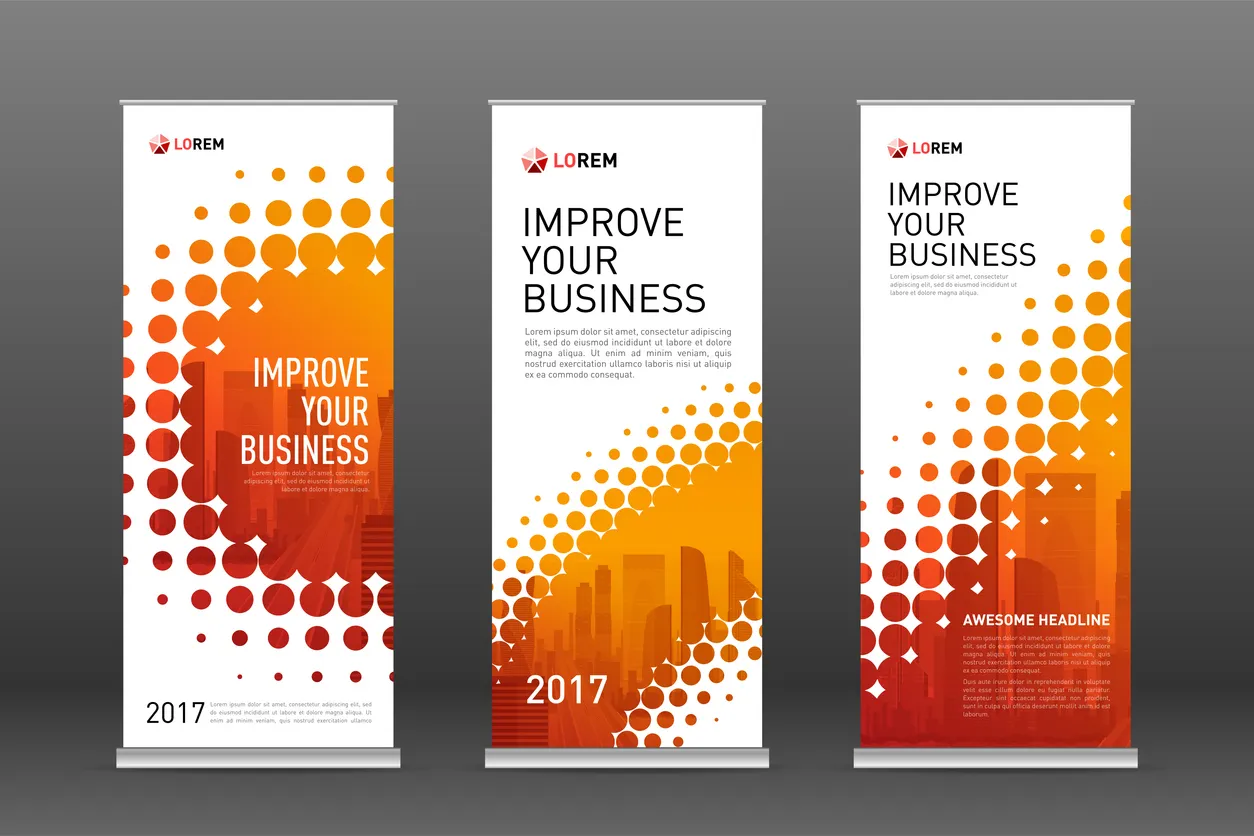 Tres lonas de anuncios. Estas pueden ser selladas por una maquina de RF