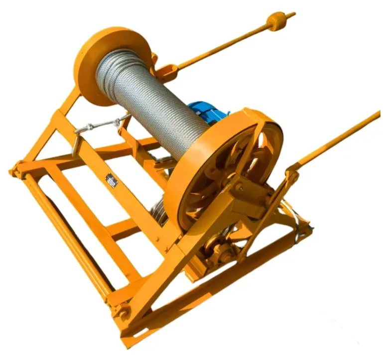 Vista superior de malacate de una tonelada