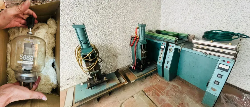 vista de maquina de alta frecuencia de 4KW y accesorios