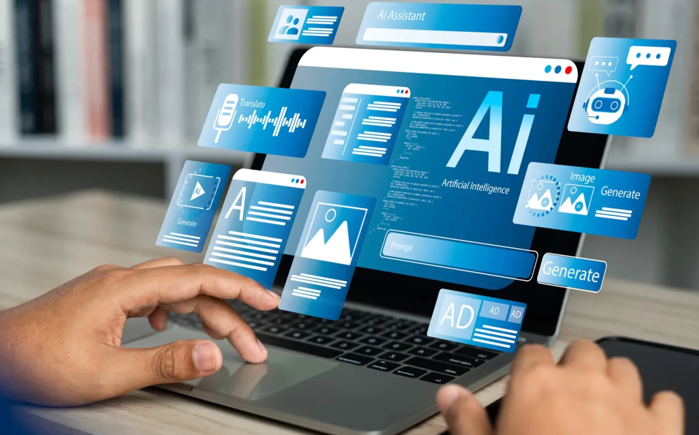 una computadora usando IA