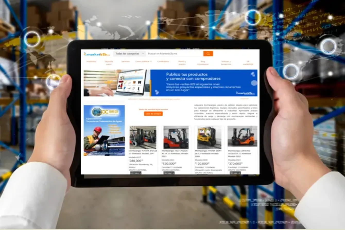 tablet con el portal de market b2b