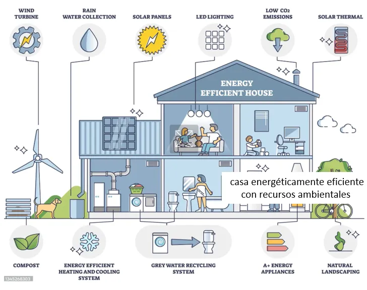 Casa con sistemas de reuso de agua