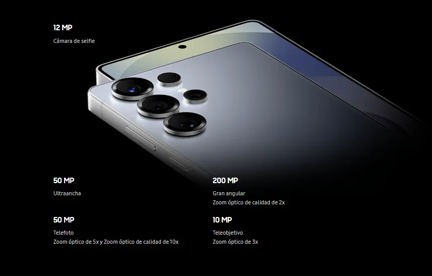 Se muestra una imagen cercana del celular de alta gama Samsung S25 Ultra