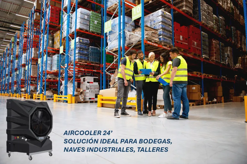 Los enfriadores de aire evaporativo son una opción más accesible para granders espacios, como bodegas y talleres
