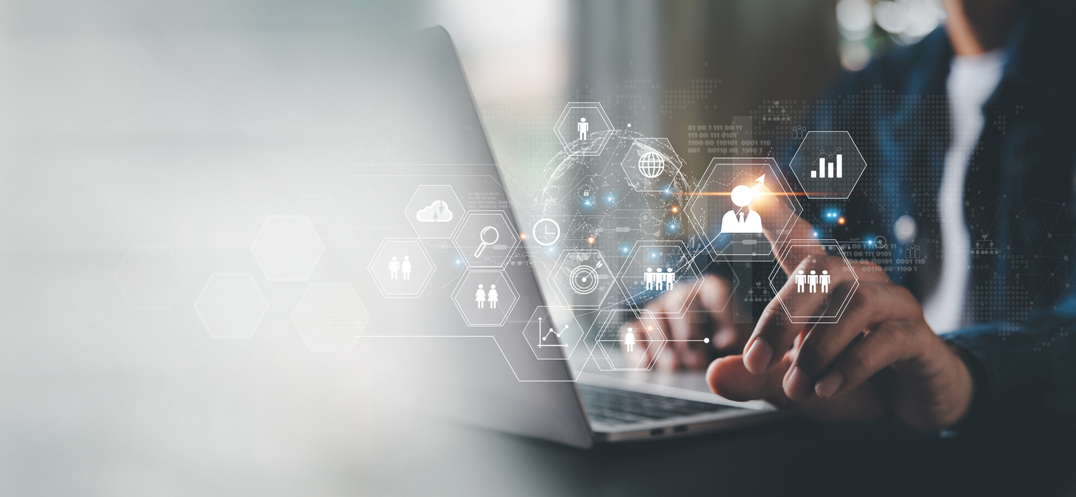 Gestión de relaciones con los clientes, empresa de la estructura global, desarrollo de intercambios de datos.