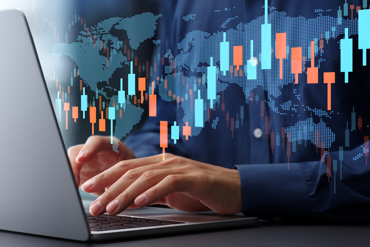 Gráficos de precios del mercado de valores y gráficos del mercado global.
