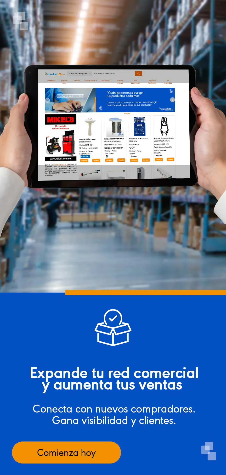 Banner para promocionar los servicios de marketb2b.mx