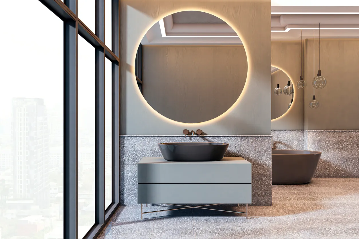 Guía completa de baños con espejos grandes y diseños para baños pequeños