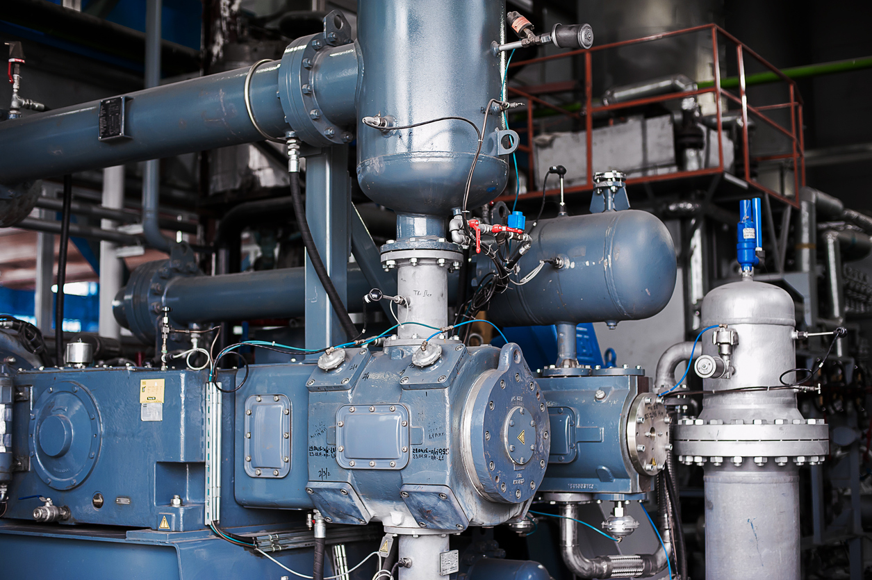 Compresores de tornillo industriales usados para líneas de producción