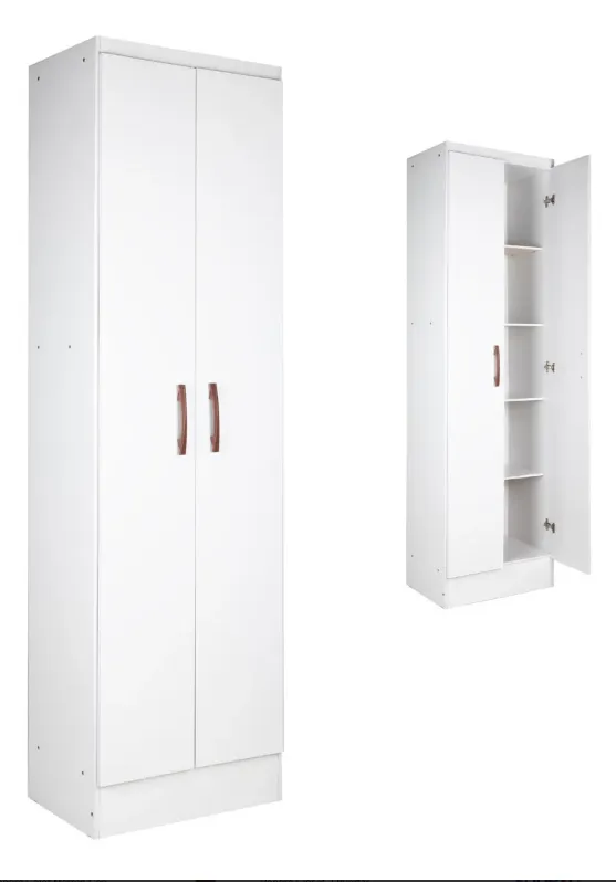 Closet de madera armable Kingshouse blanco con 2 puertas y 4 estantes. Ideal para organizar ropa y accesorios. Compra al por 
