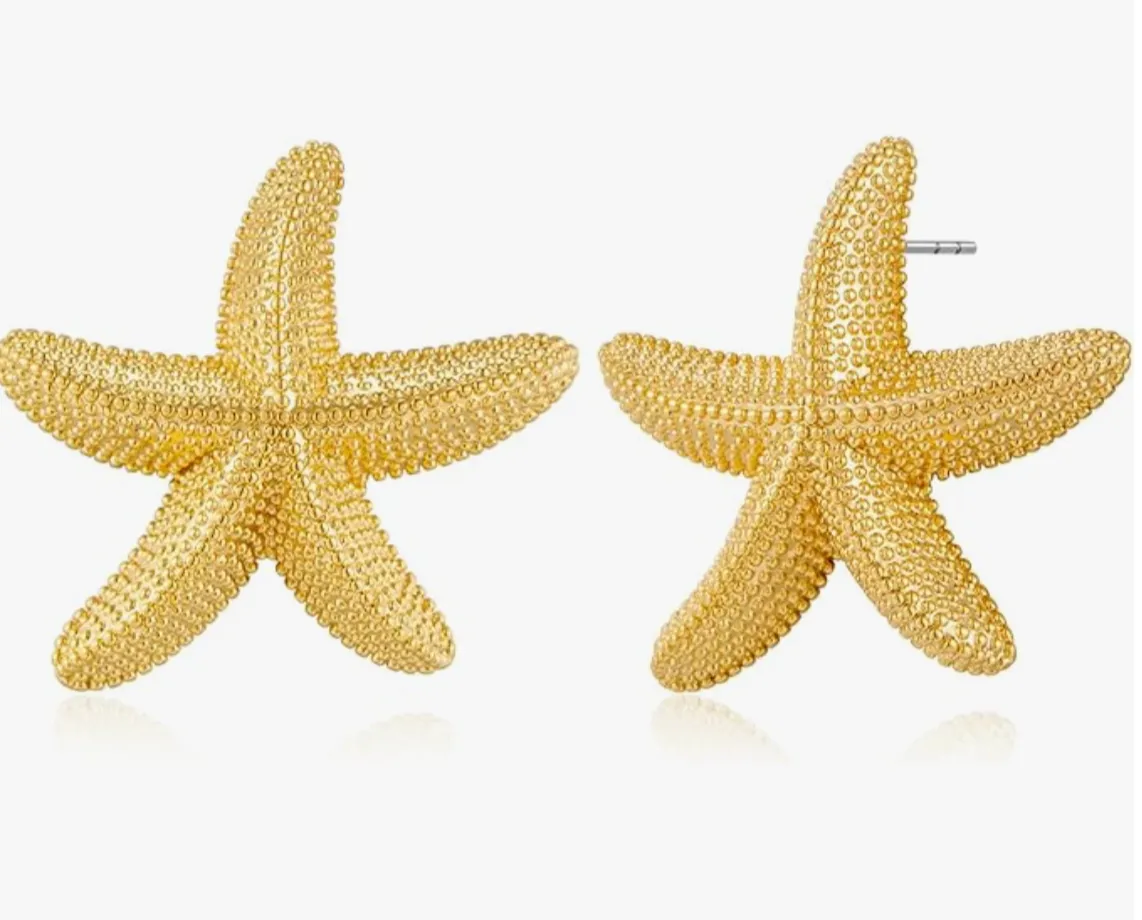 Arete de Tuerca de Oro para Mujer - Diseño Estrella de Mar