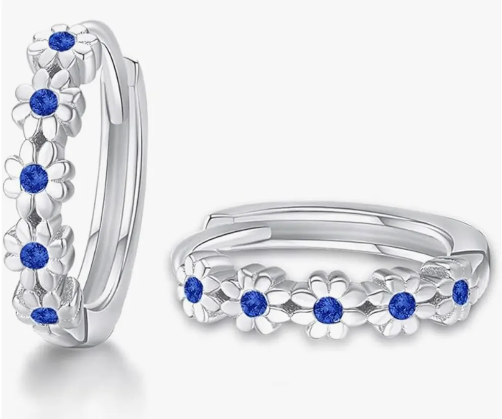 pendientes-aro-mujeres-ninas-flor-azul-oscuro-cubic-zirconia-hipoalergenicos-14k