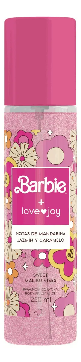 Body Mist Love Joy Barbie Glitter Sweet Malibu Vibes 250ml vista frontal