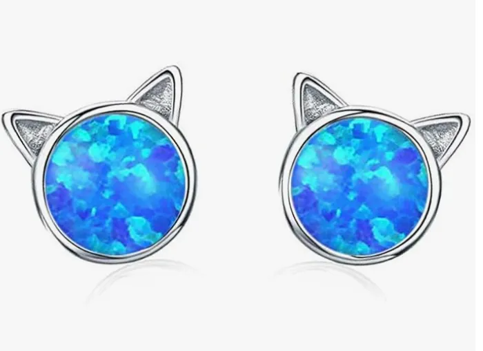 Aretes de Tuerca de Ópalo Chapados en Oro Blanco y Oro Rosa - Venta al Por Mayor