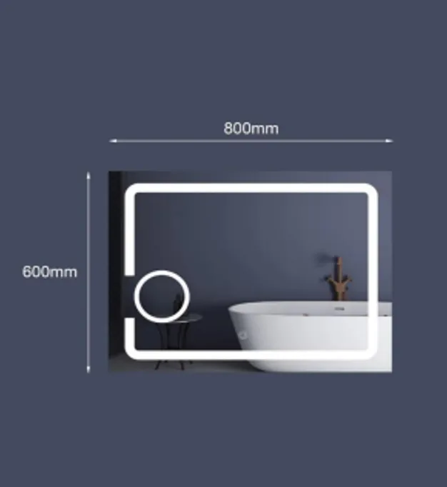 Espejo LED Touch con Lupa de Aumento ELAINE vista frontal 