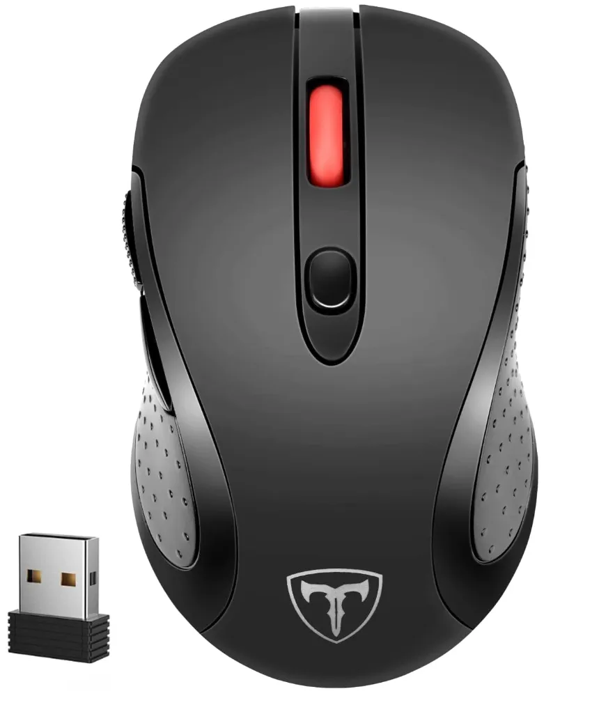 Compra al por mayor el Mouse Inalámbrico 2.4G con diseño ergonómico, 6 botones y hasta 2400 DPI. 