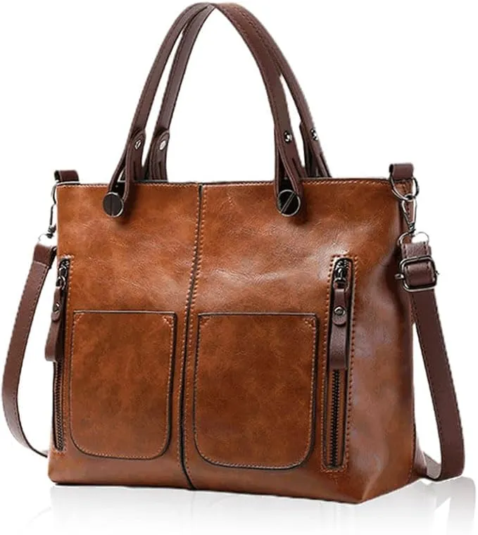 Mtensot Bolsos de Cuero Retro para Mujer vista frontal 