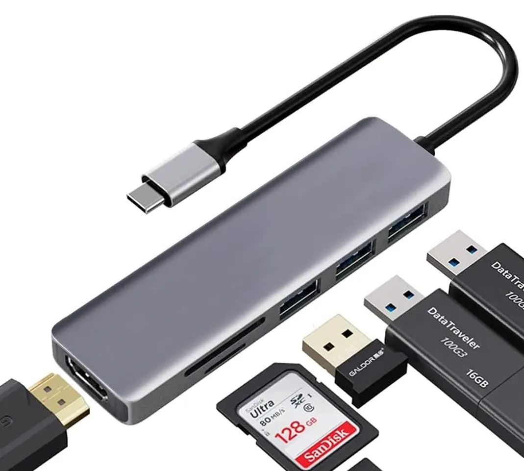 Adaptador Multipuerto USB C 6 en 1</strong> al Mayoreo | HDMI 4K + USB 3.0