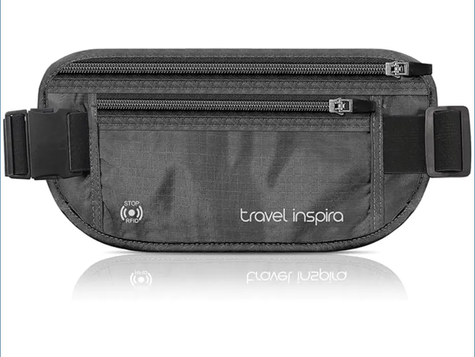 Cinturón de Viaje Antirrobo con Protección RFID vista frontal 