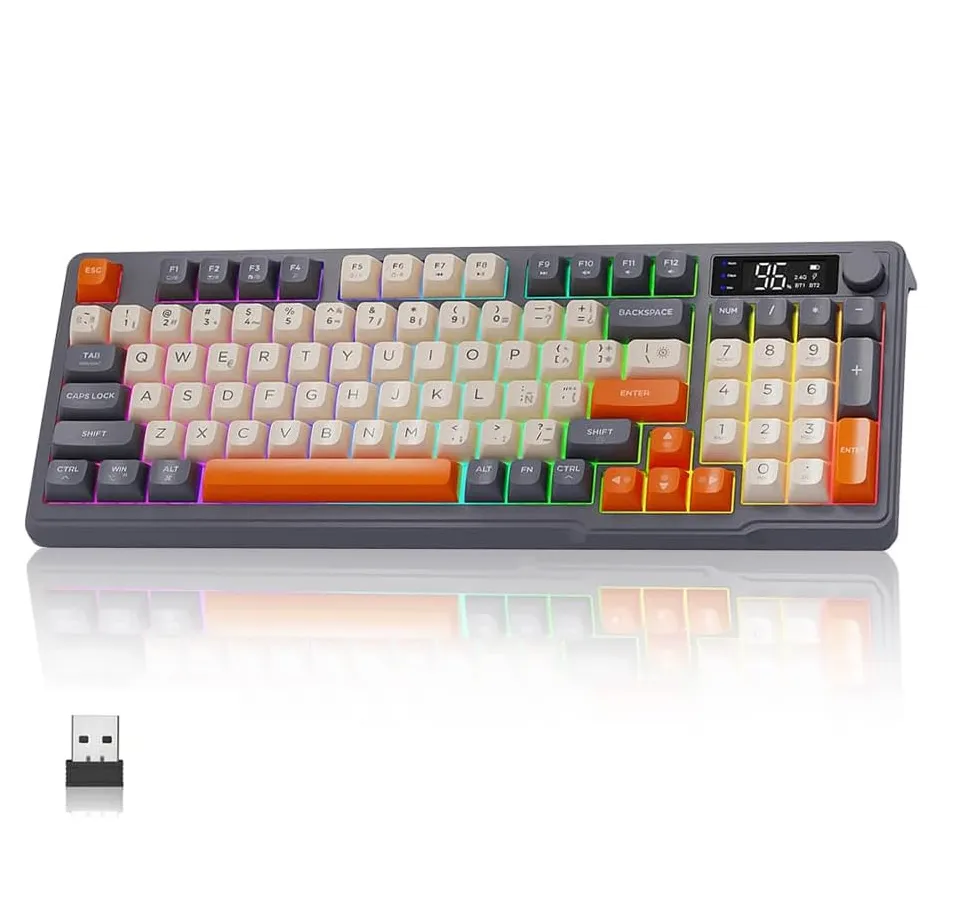 Teclado Inalámbrico Español Bluetooth y 2.4GHz para Oficina y Juego