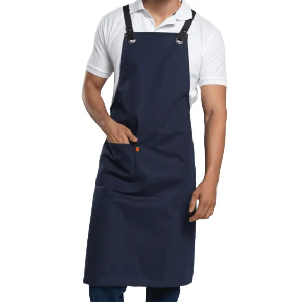 Mandil UNILINE Cook Wear gabardina azul marino (reversible)