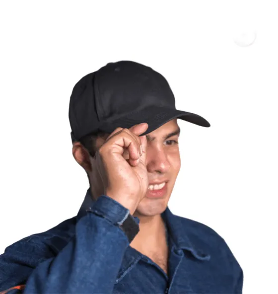 Gorra UNILINE gabardina 6 gajos negro