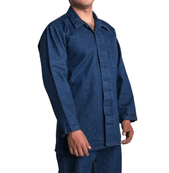 Camisola mezclilla 14 oz UNILINE  caballero manga larga azul stone