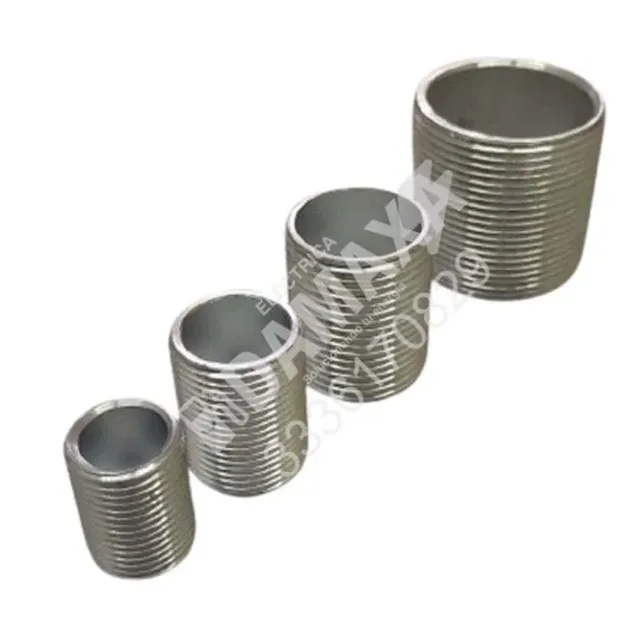 Niple de Aluminio Cuerda Corrida para Tubería Conduit