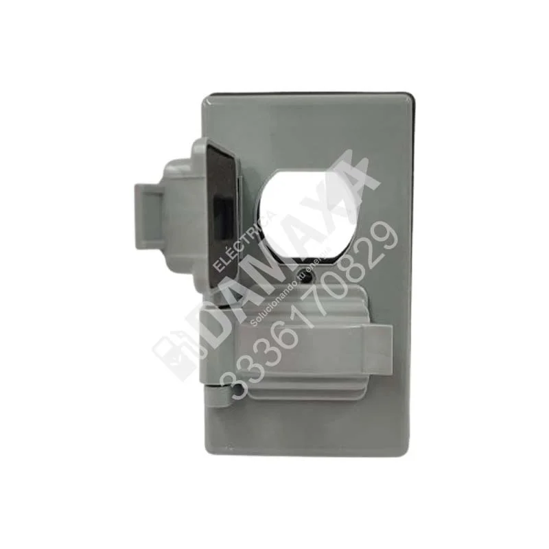 Placa de Intemperie para Contacto Duplex Gris en Canalización Eléctrica