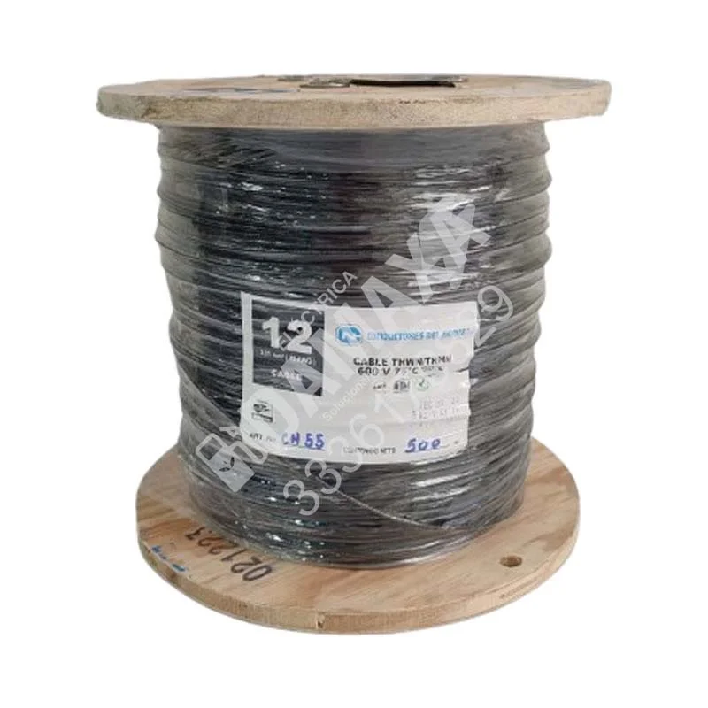 Cable THWN Nylon Antiflama Calibre 12 (12 AWG) Color Negro