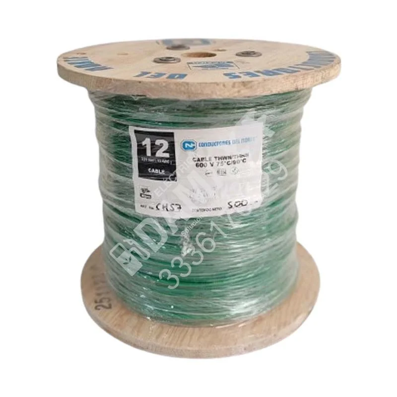 Cable THWN Nylon Antiflama Calibre 12 (12 AWG) Color Verde