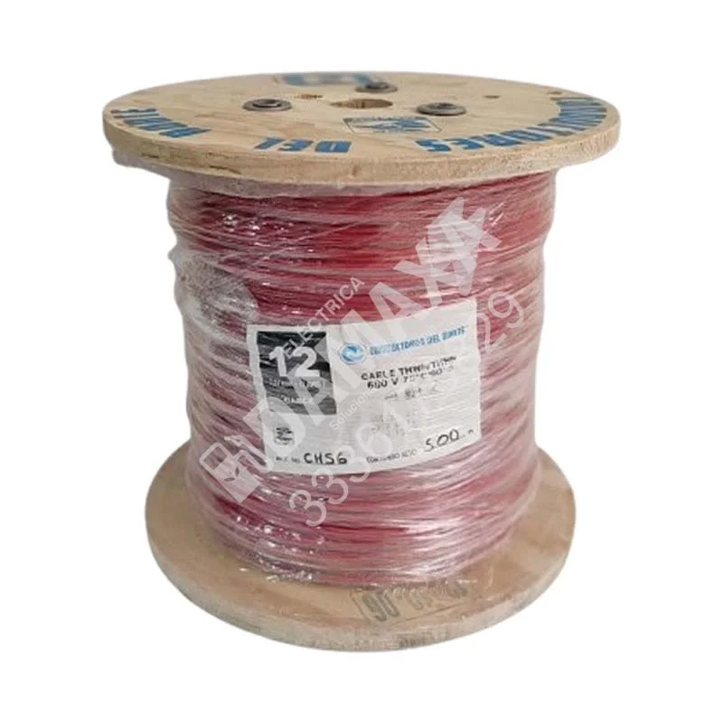 Cable THWN Nylon Antiflama Calibre 12 (12 AWG) Color Rojo