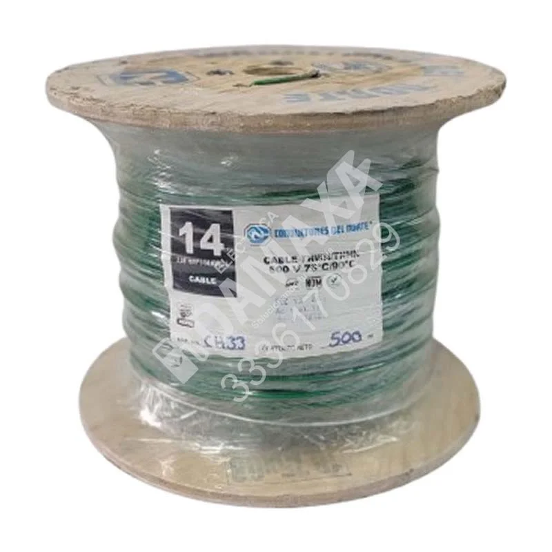 Cable THWN Nylon Antiflama Calibre 14 (14 AWG) Color Verde