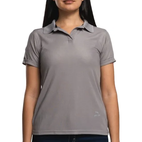 Playera Tipo Polo Gris Jaspe Dama AirMan Dry Tec al Mayoreo | Polo Dry Fit de Secado Rápido