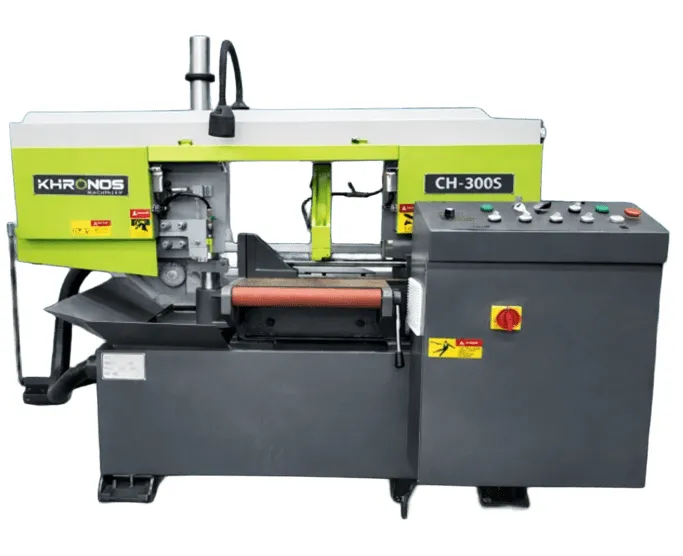 Sierra cinta industrial KMCH-300S semiautomática con giro hasta 60°