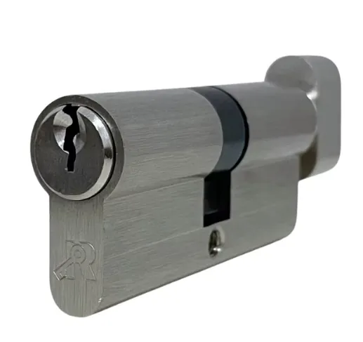 Cilindro 70 mm negro llave tradicional con botón