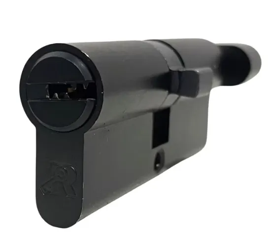 Cilindro 70 mm negro llave de seguridad con botón