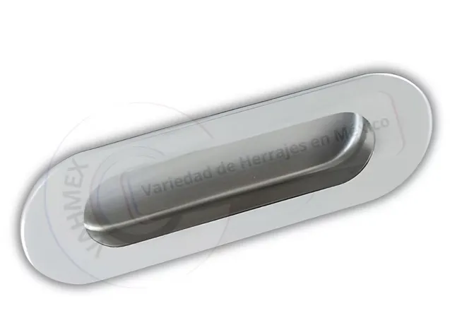Jaladera embutir oval acero inox para puertas y muebles