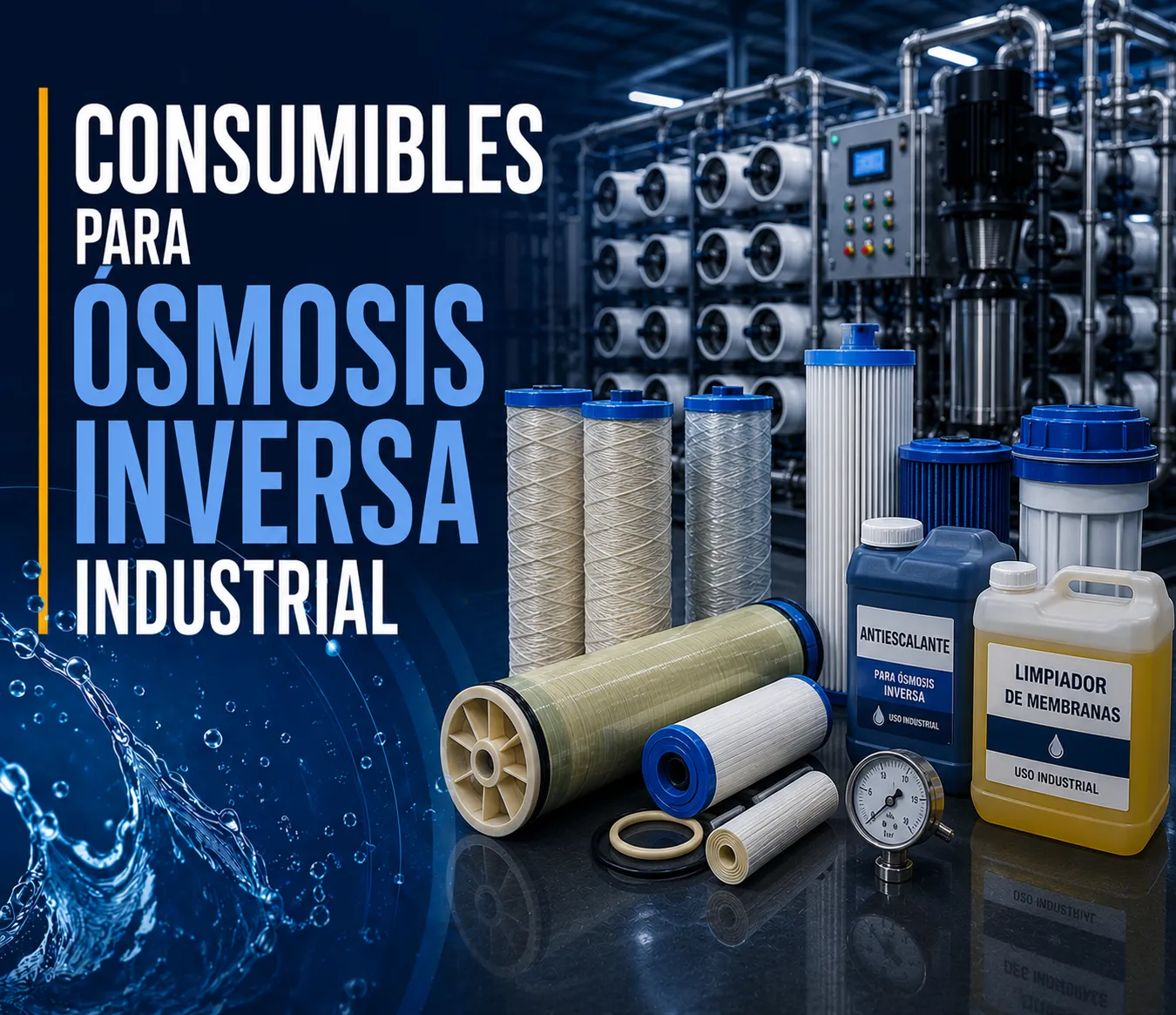 Venta de consumibles para ósmosis inversa industrial