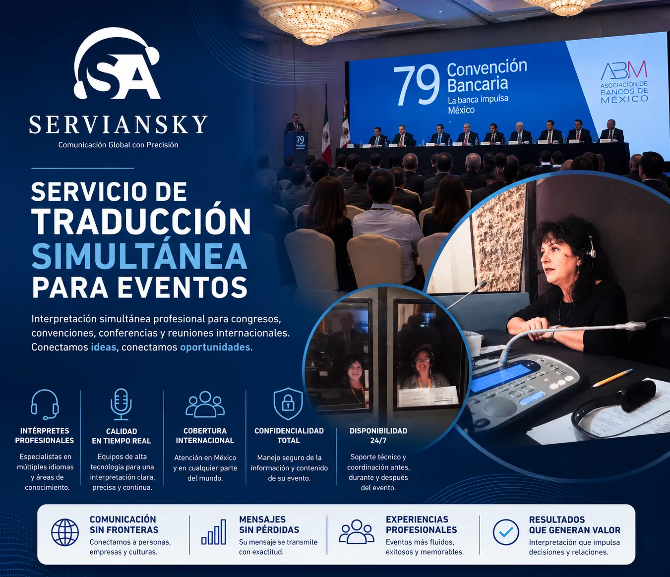 Servicio de traducción simultánea para eventos