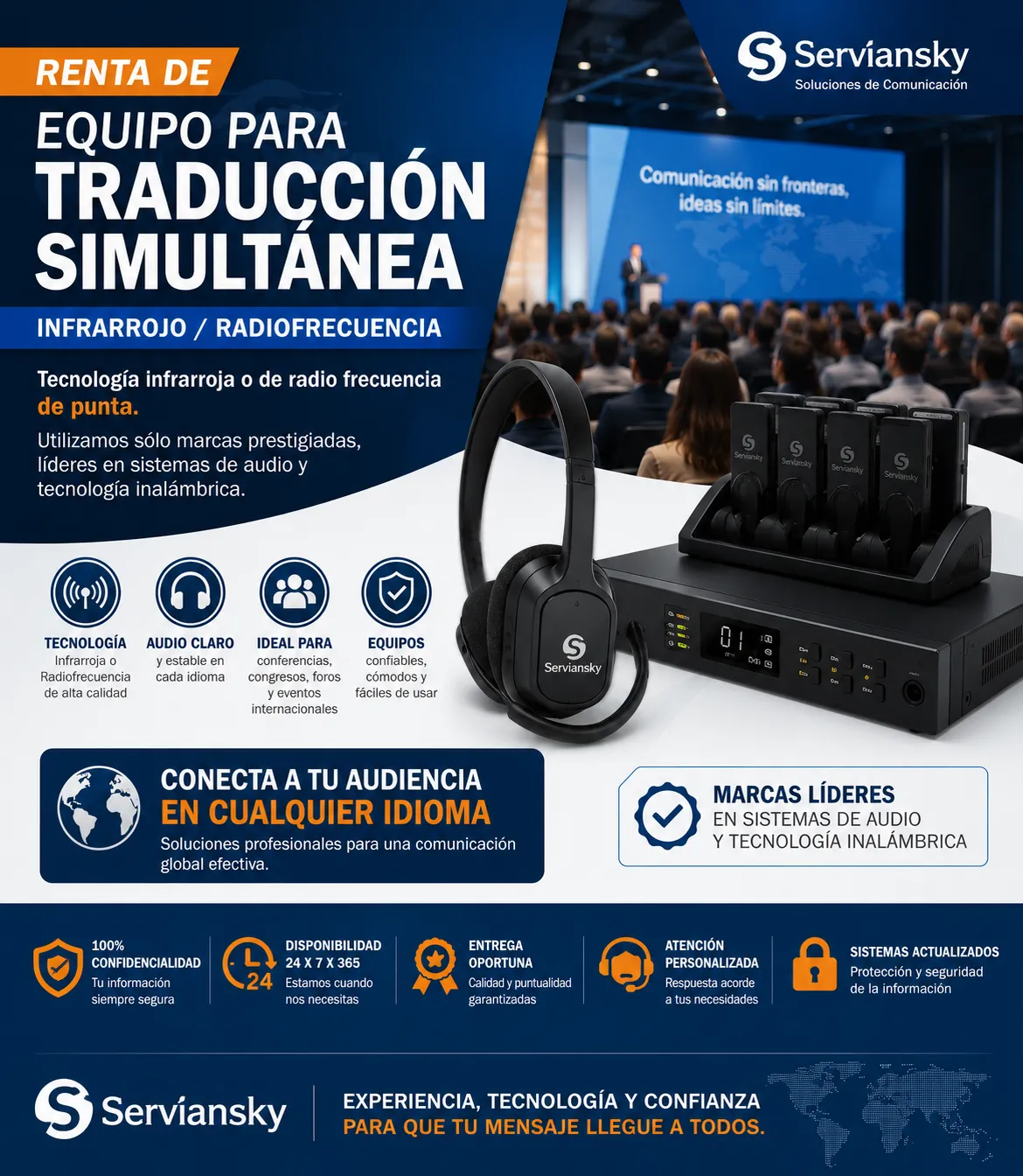 Equipo para traducción simultánea en renta