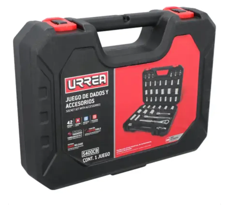Juego de dados y accesorios Urrea 5400CB de 42 piezas