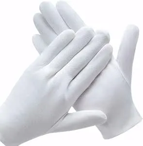 Guante blanco de algodón 100% para inspección y manejo limpio
