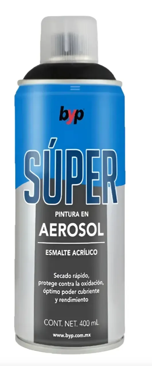 Pintura en aerosol BYP Súper blanco brillante de 400 ml
