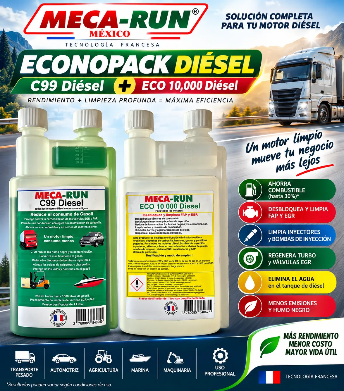 ECONOPACK Diésel: limpieza DPF, EGR e inyectores y ahorro
