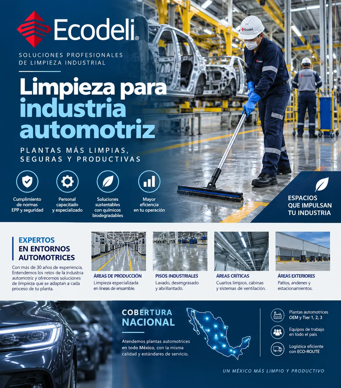 Servicio de limpieza para industria automotriz